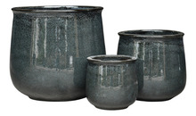 Lerkrukkesæt glaseret sort 3 stk.